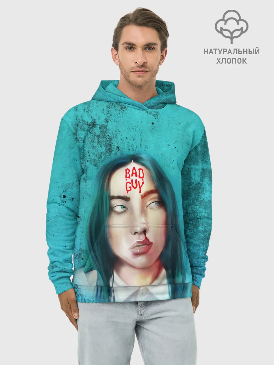 Худи мужской база хлопок / BAD GUY | BILLIE EILISH