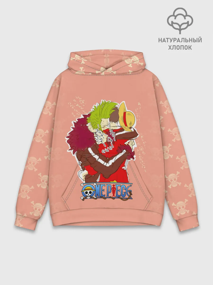 Худи мужской база хлопок / Бартоломео и Луффи One Piece