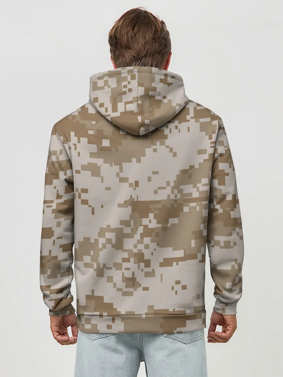 Худи мужской база хлопок / Камуфляжный пиксель