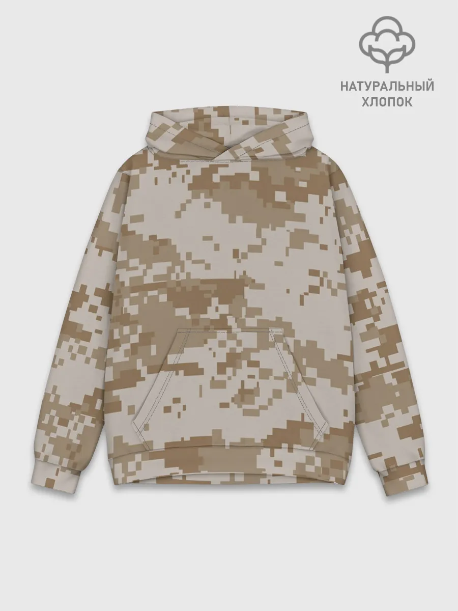 Худи мужской база хлопок / Камуфляжный пиксель