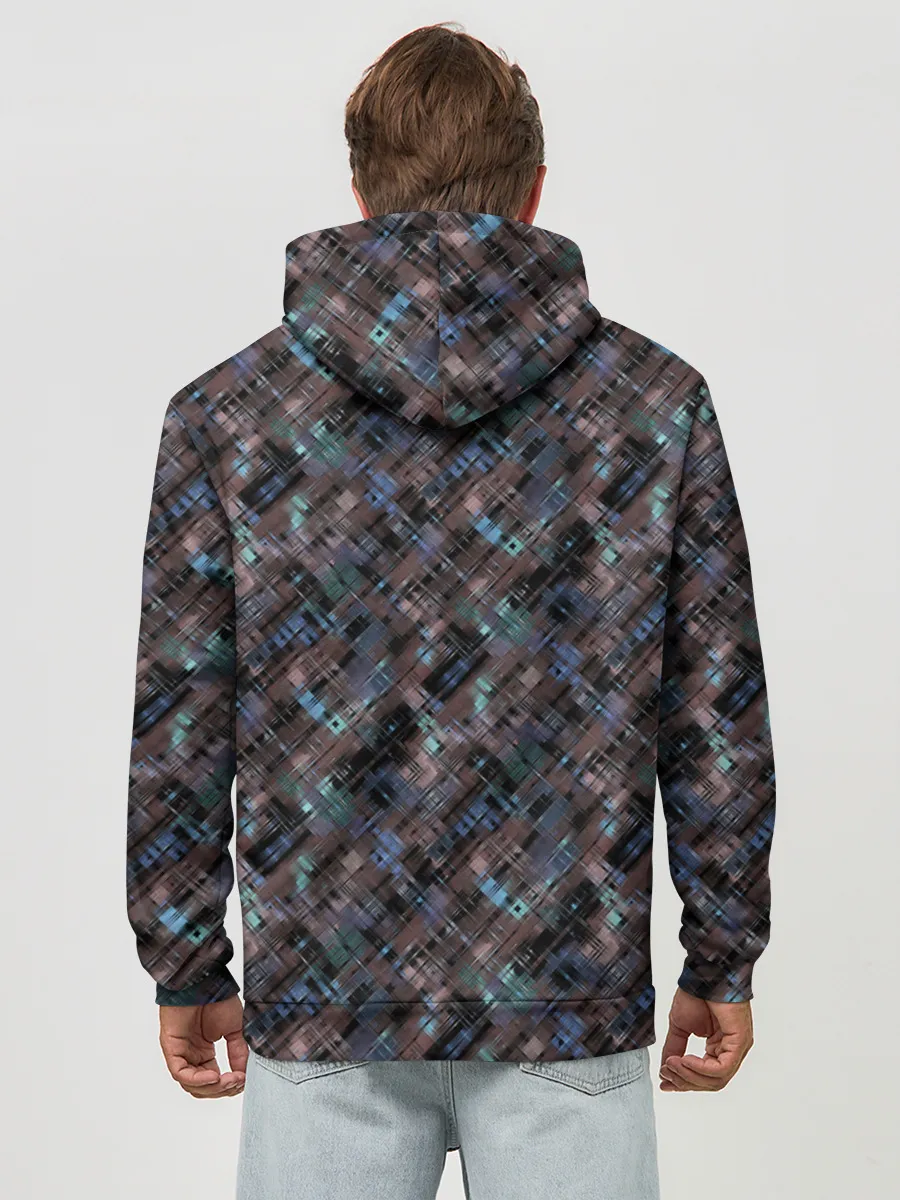 Худи мужской база хлопок / Коричневый абстрактный узор