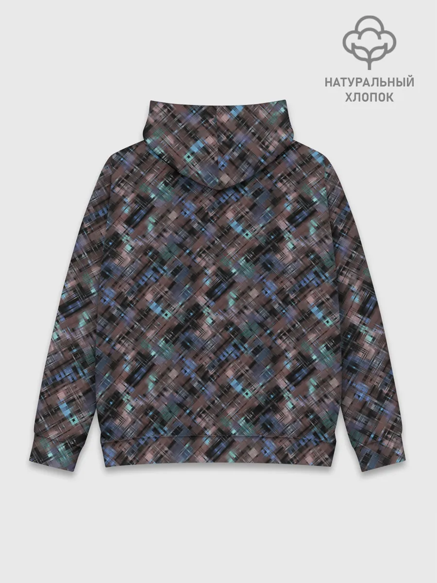 Худи мужской база хлопок / Коричневый абстрактный узор