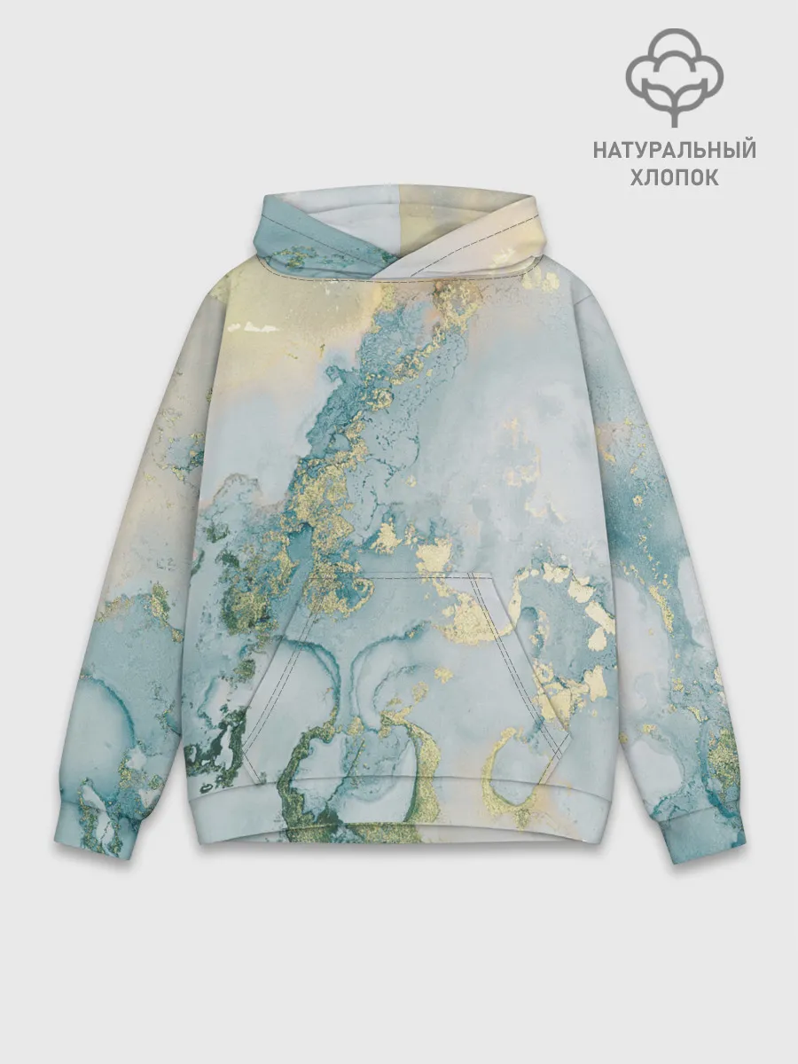 Худи мужской база хлопок / Абстрактный мрамор