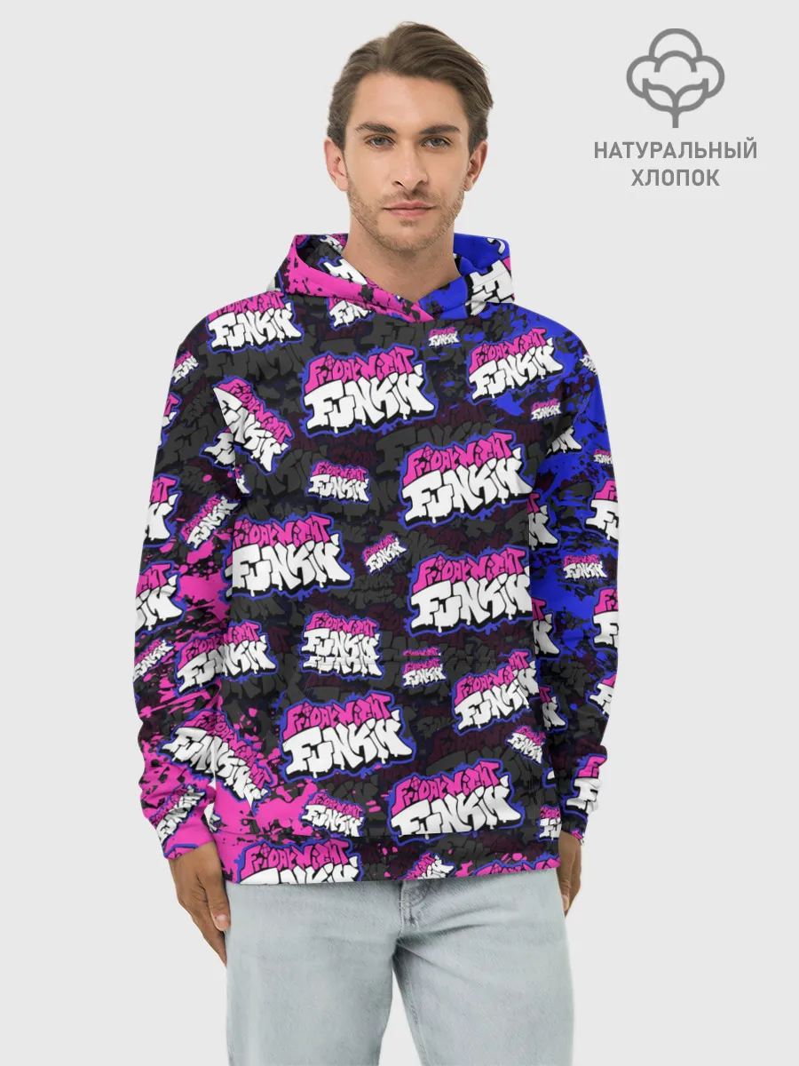 Худи мужской база хлопок / FRIDAY NIGHT FUNKIN ЛОГОБОМБИН