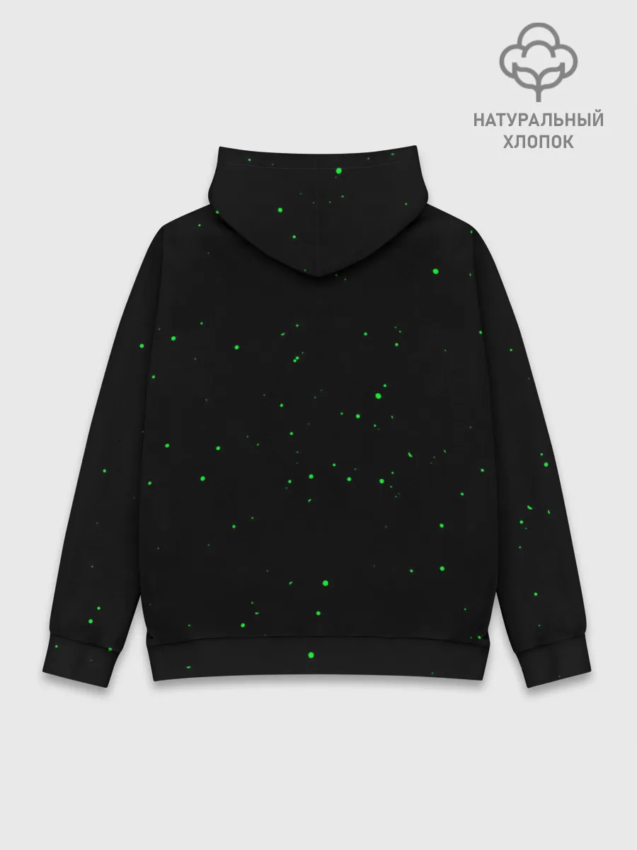 Худи мужской база хлопок / Сектор Газа кислотно зеленый