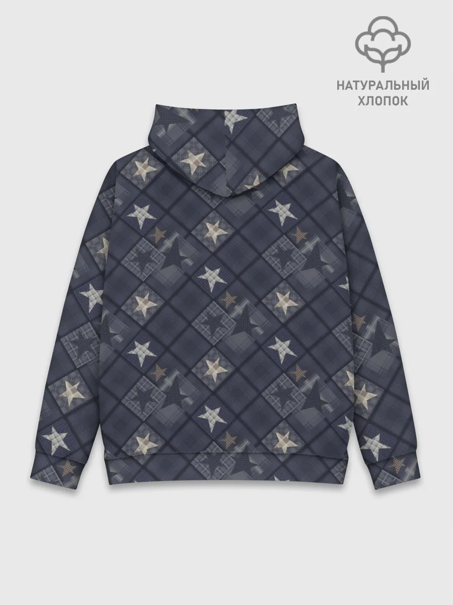 Худи мужской база хлопок / Модное лоскутное шитье