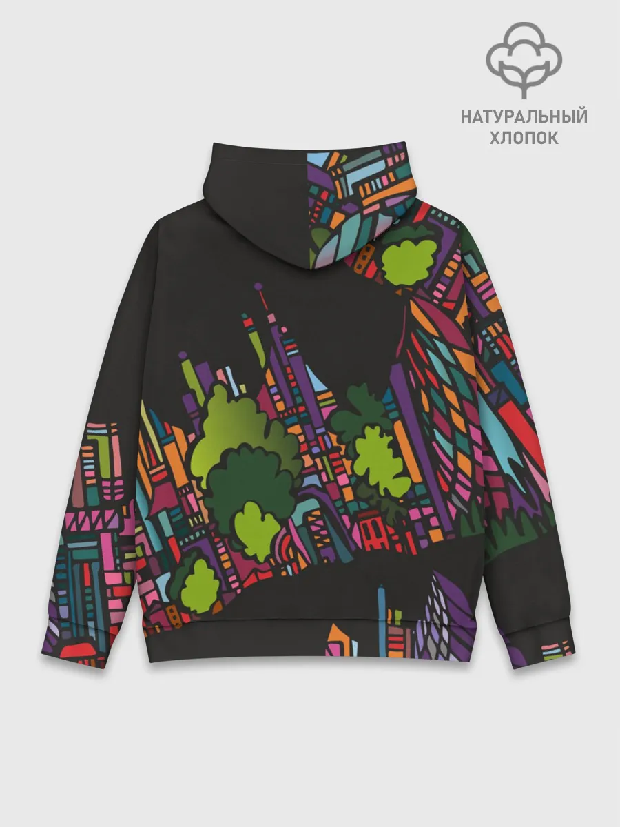 Худи мужской база хлопок / Ночные огни