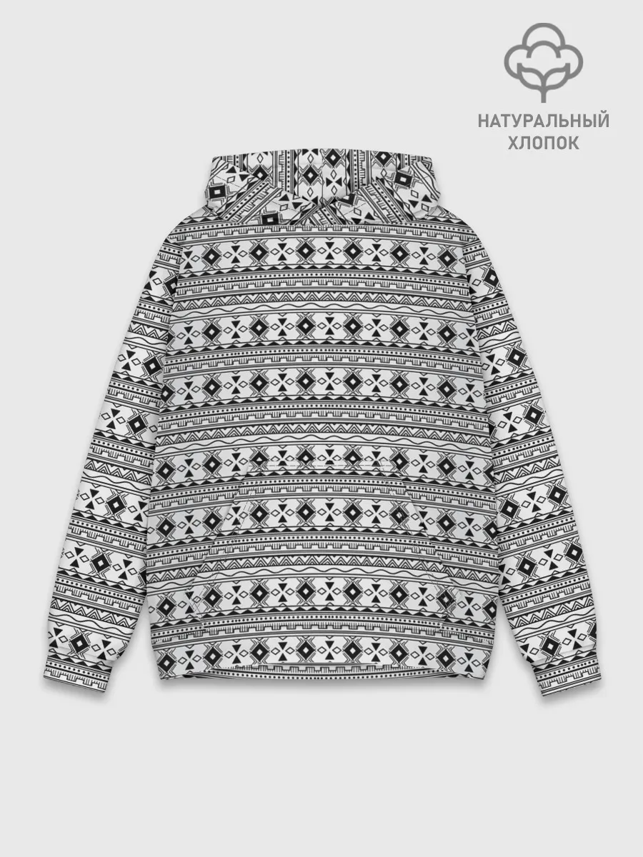 Худи мужской база хлопок / Геометрический узор