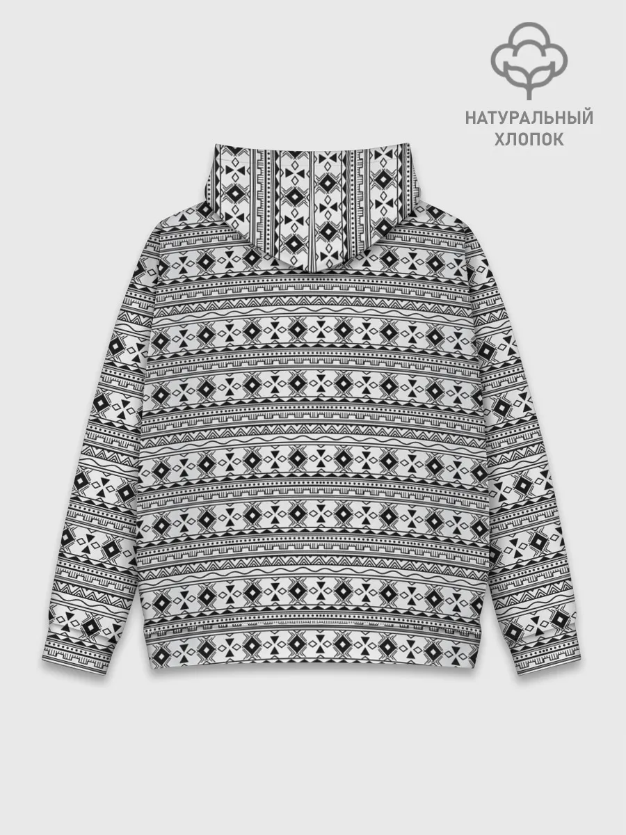Худи мужской база хлопок / Геометрический узор