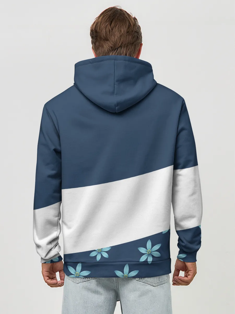 Худи мужской база хлопок / Стильная с цветами