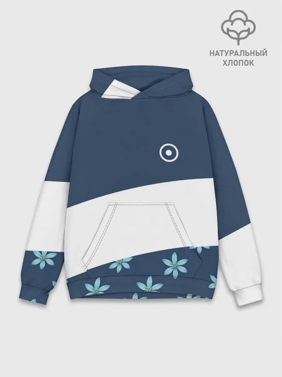 Худи мужской база хлопок / Стильная с цветами