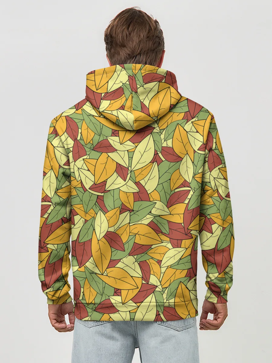 Худи мужской база хлопок / Яркие осенние листья