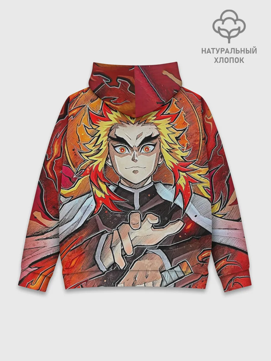 Худи мужской база хлопок / Ренгоку Клинок демонов