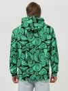 Худи мужской база хлопок / Зеленый абстрактный узор