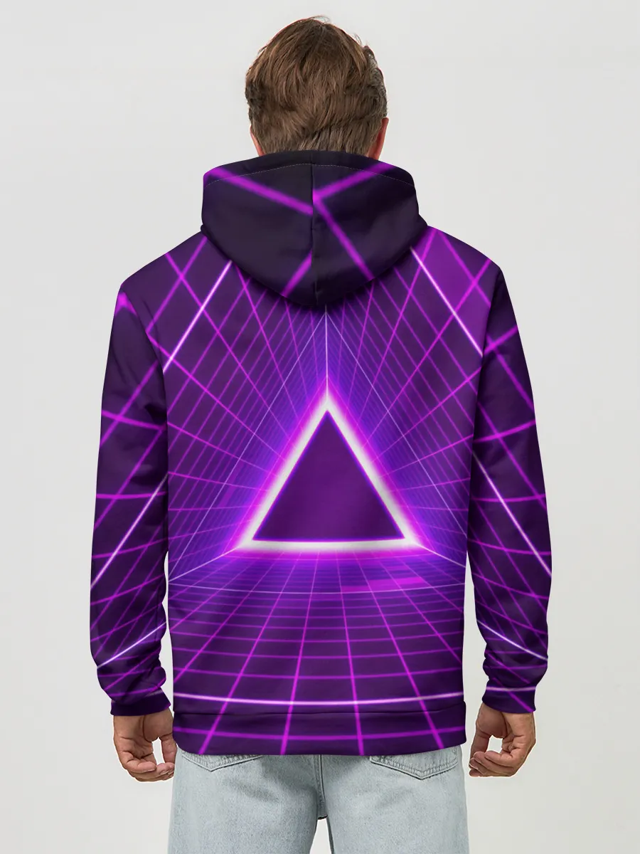 Худи мужской база хлопок / Фон в стиле ретро 80-х