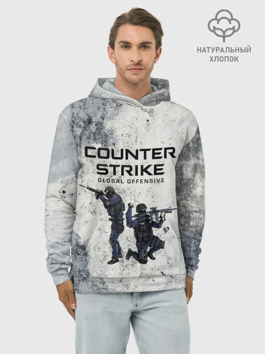 Худи мужской база хлопок / COUNTER TERRORIST | CS GO