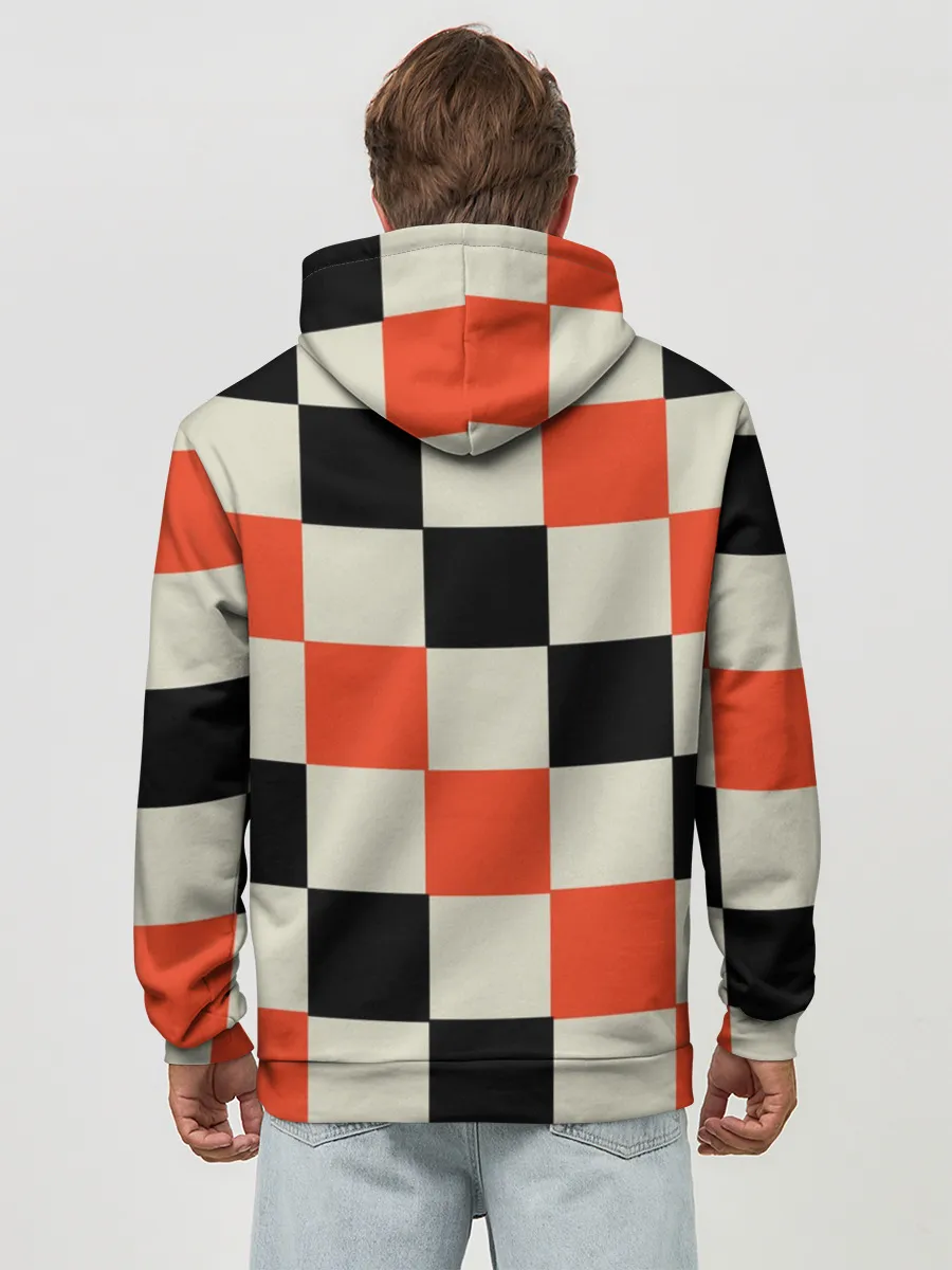 Худи мужской база хлопок / Образец шахматной доски