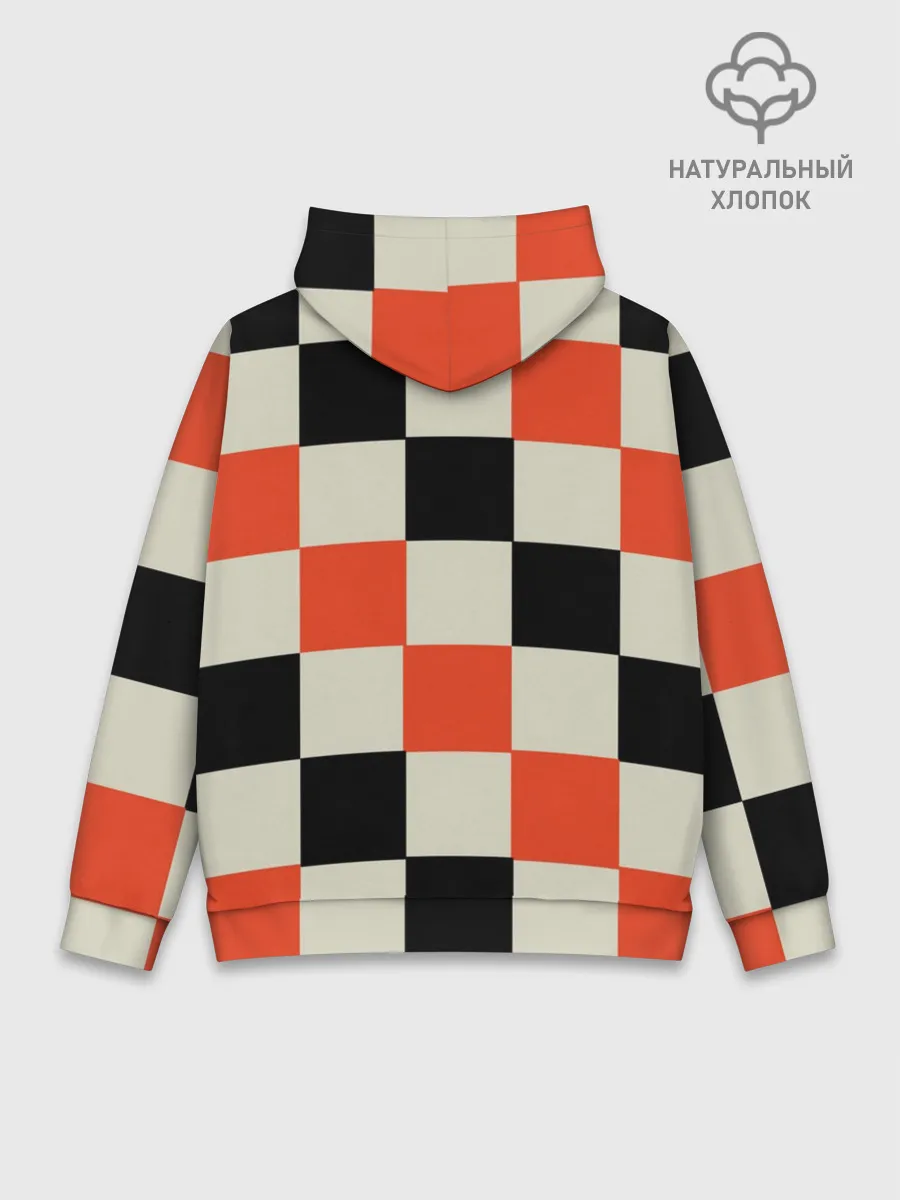 Худи мужской база хлопок / Образец шахматной доски