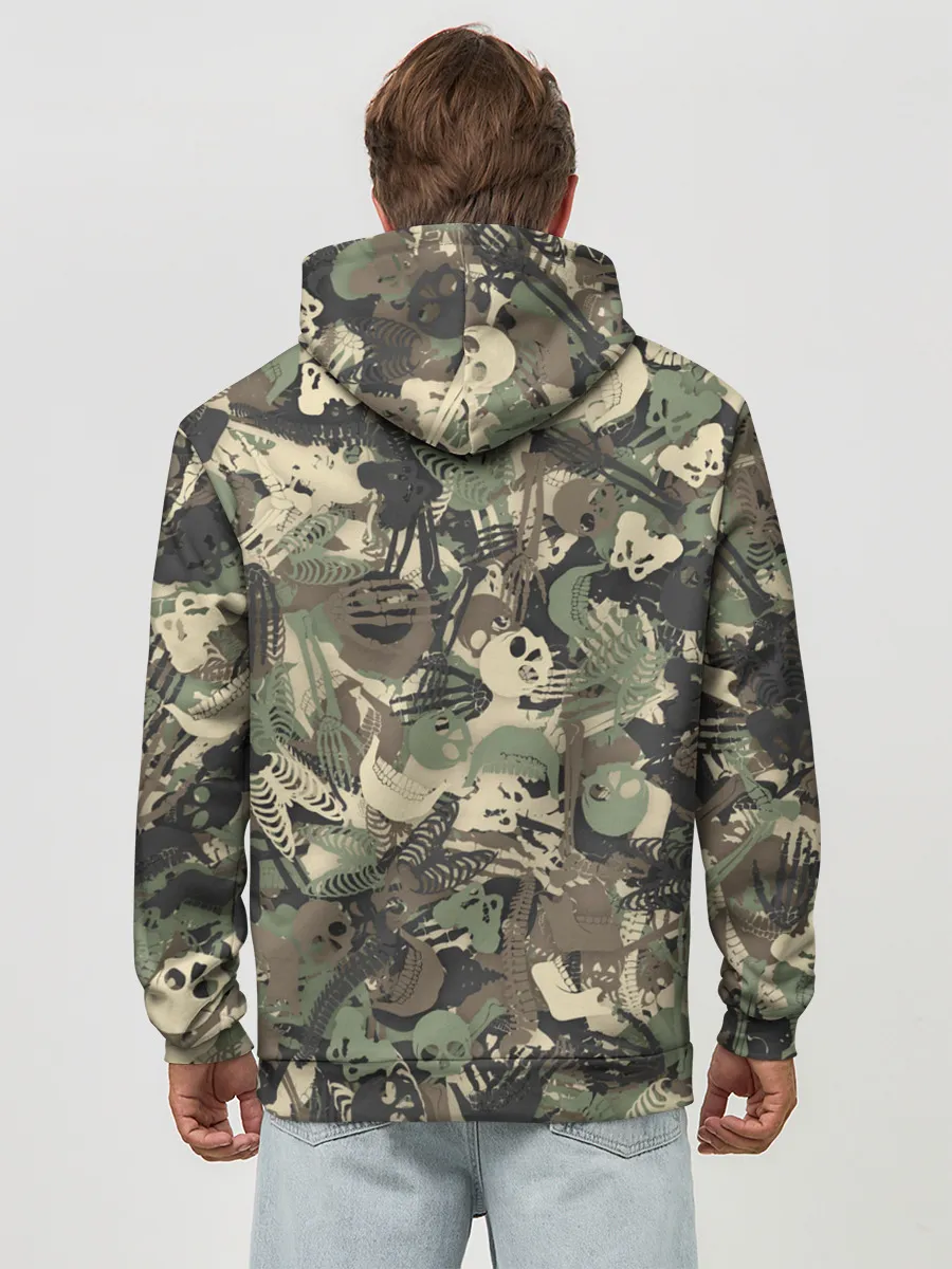 Худи мужской база хлопок / Камуфляж с костями