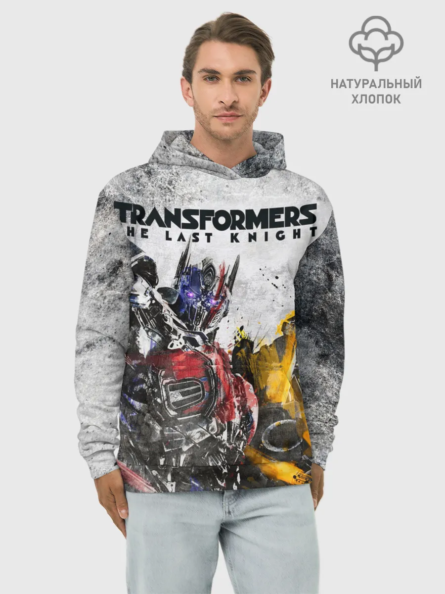 Худи мужской база хлопок / Оптимус и Бамблби