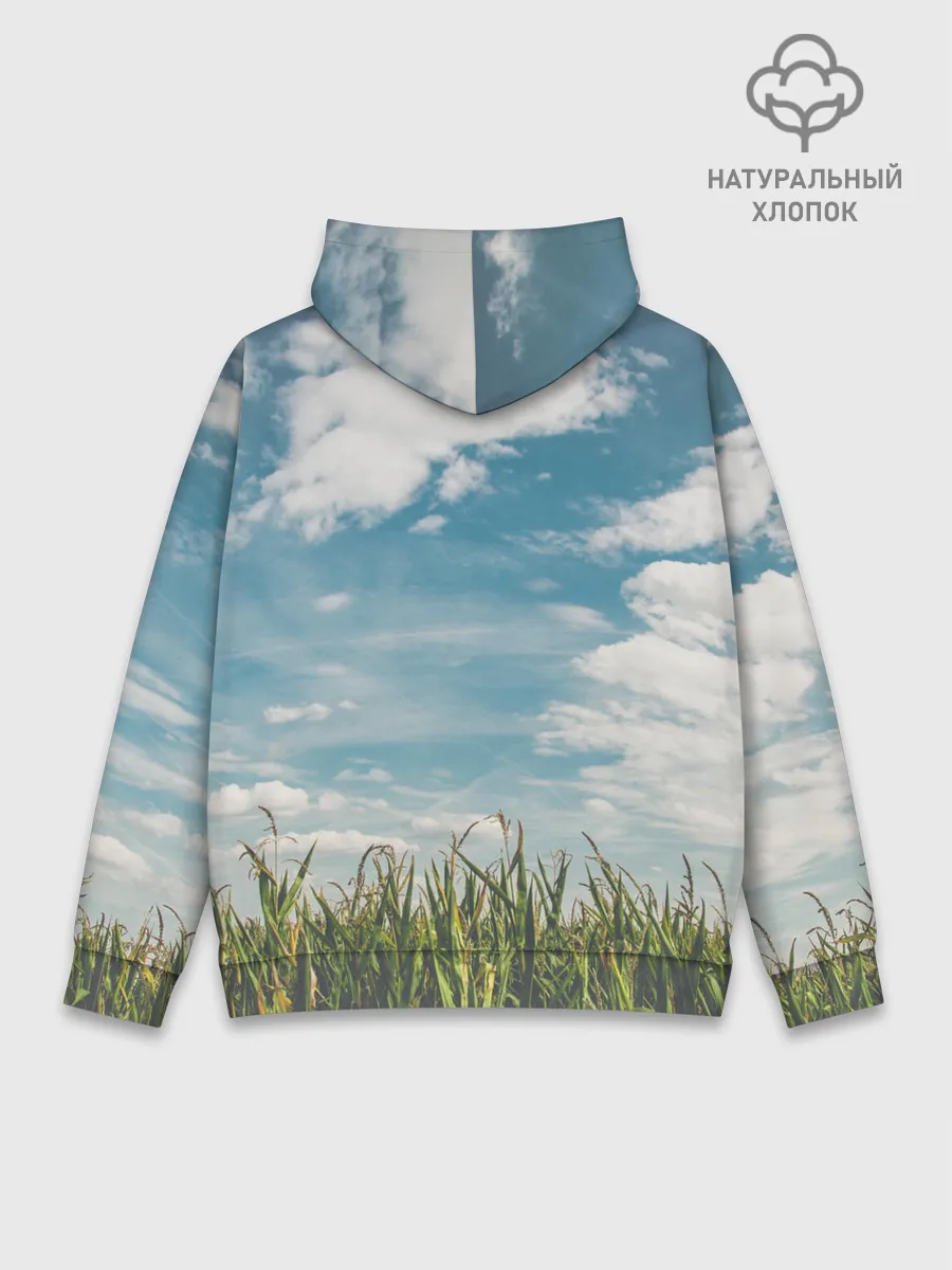 Худи мужской база хлопок / Небушко и полюшко