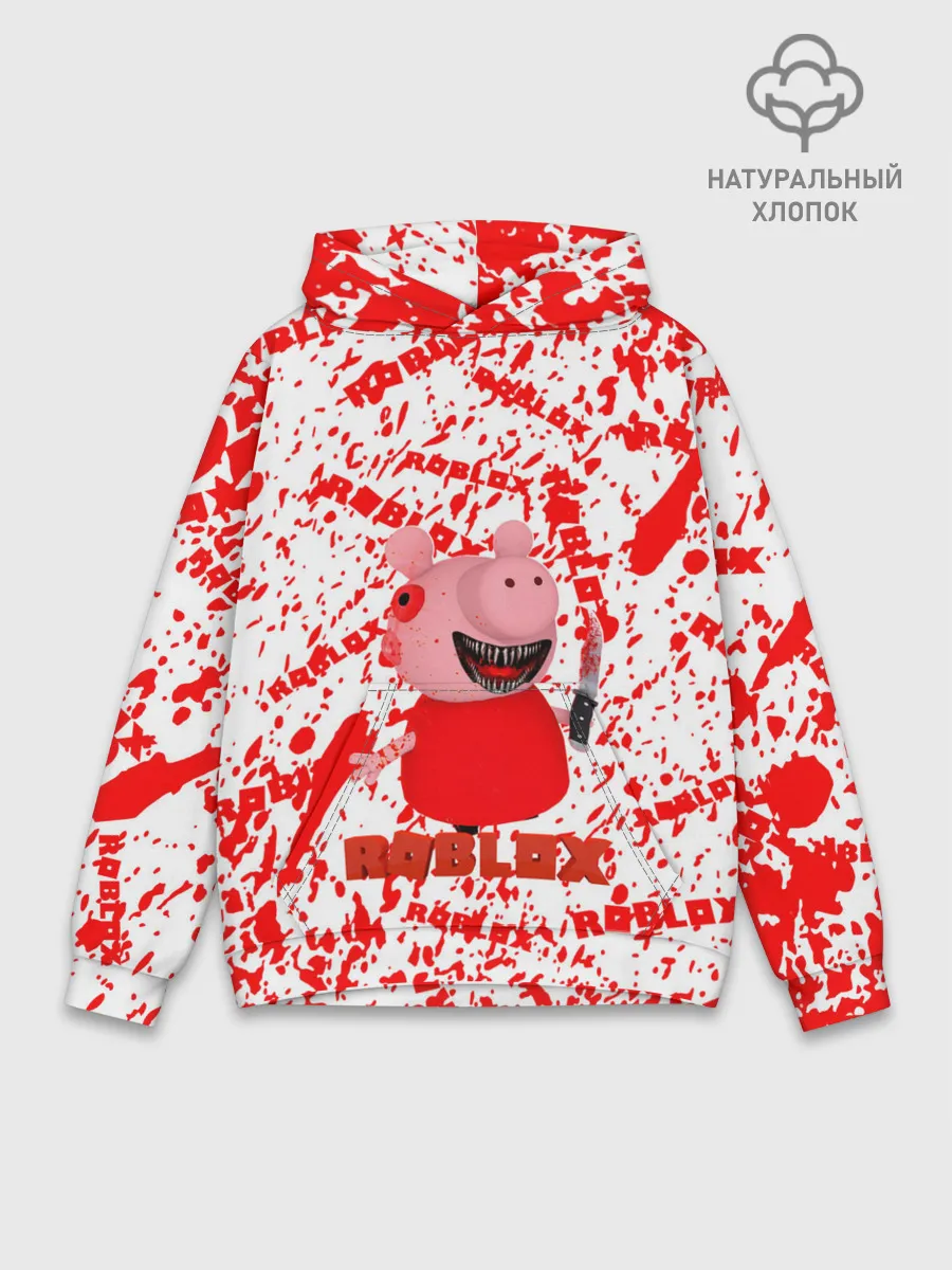 Худи мужской база хлопок / Roblox piggy/Свинка Пигги.