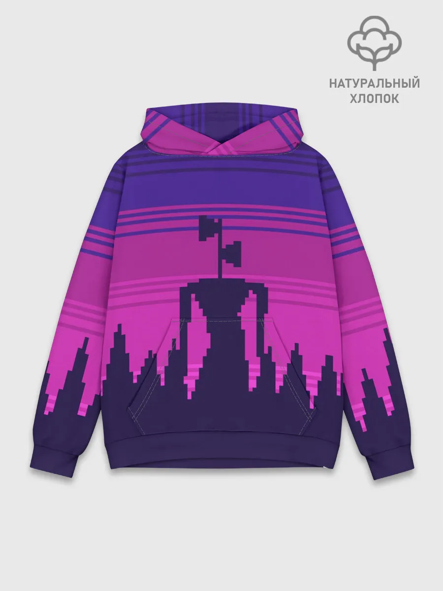 Худи мужской база хлопок / Сиреноголовый Пиксельный Город