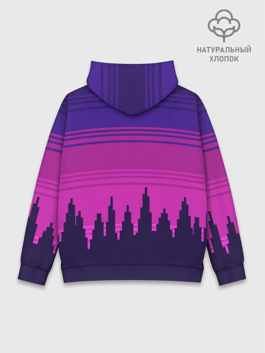 Худи мужской база хлопок / Сиреноголовый Пиксельный Город