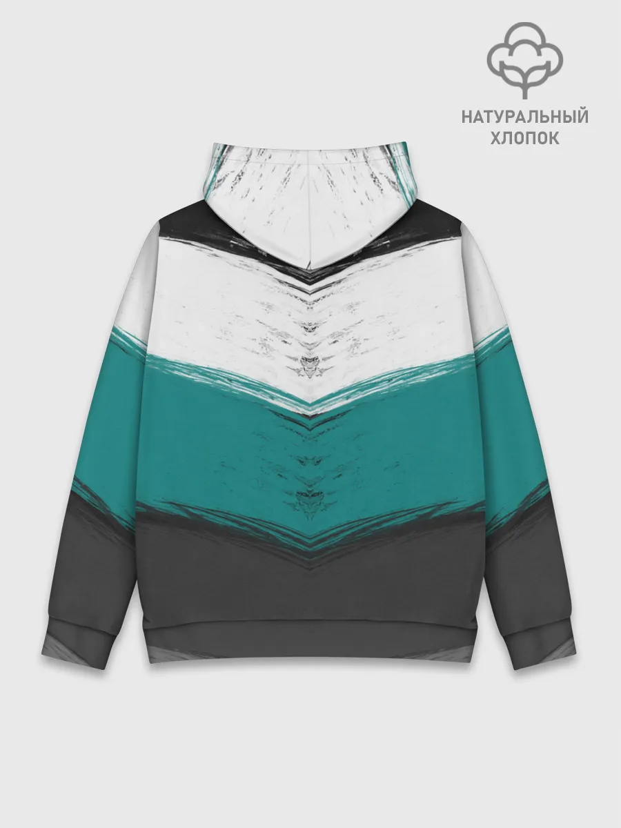 Худи мужской база хлопок / Полосатый абстрактный принт