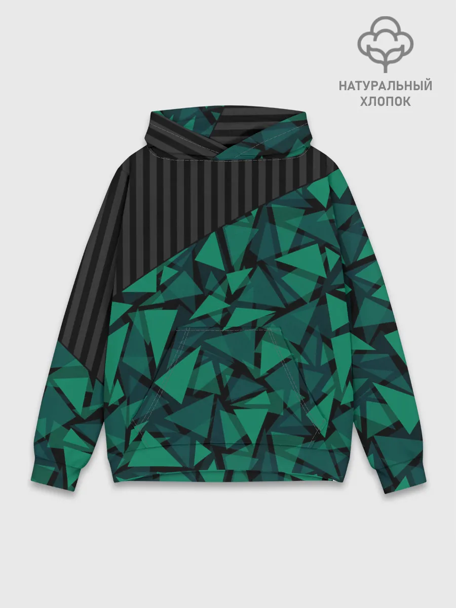 Худи мужской база хлопок / Геометрический узор