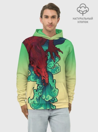 Худи мужской база хлопок / Дракон