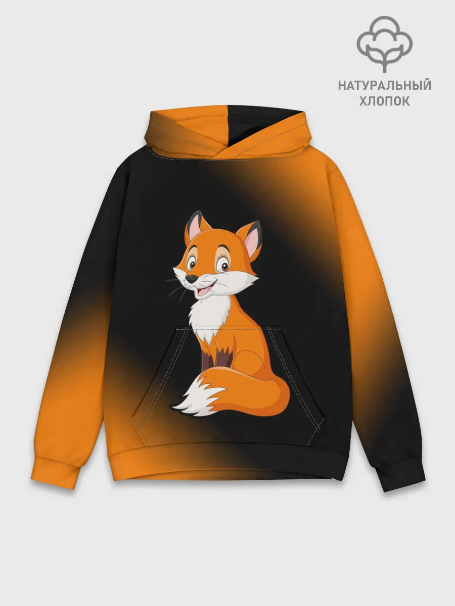 Худи мужской база хлопок / Лисичка - Градиент