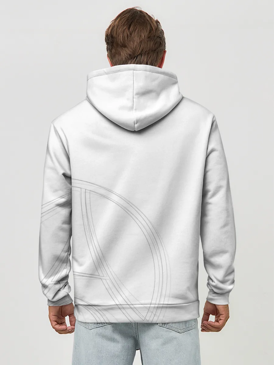 Худи мужской база хлопок / PSG | Core Big Logo White