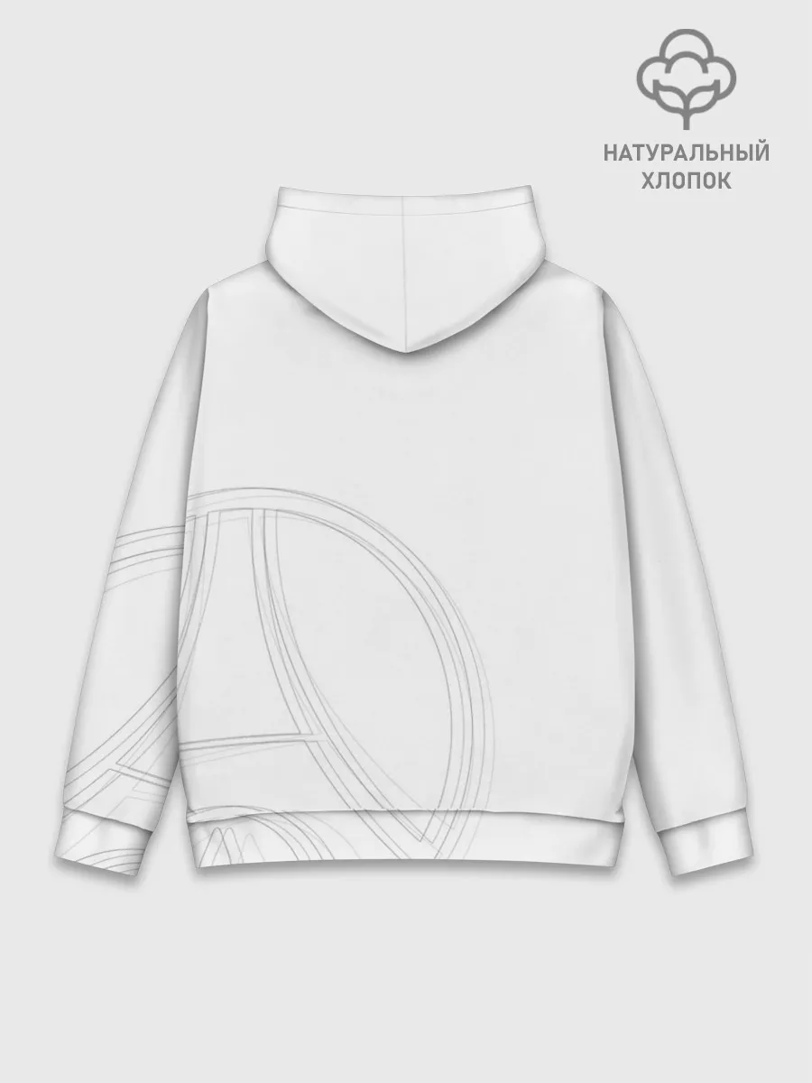 Худи мужской база хлопок / PSG | Core Big Logo White