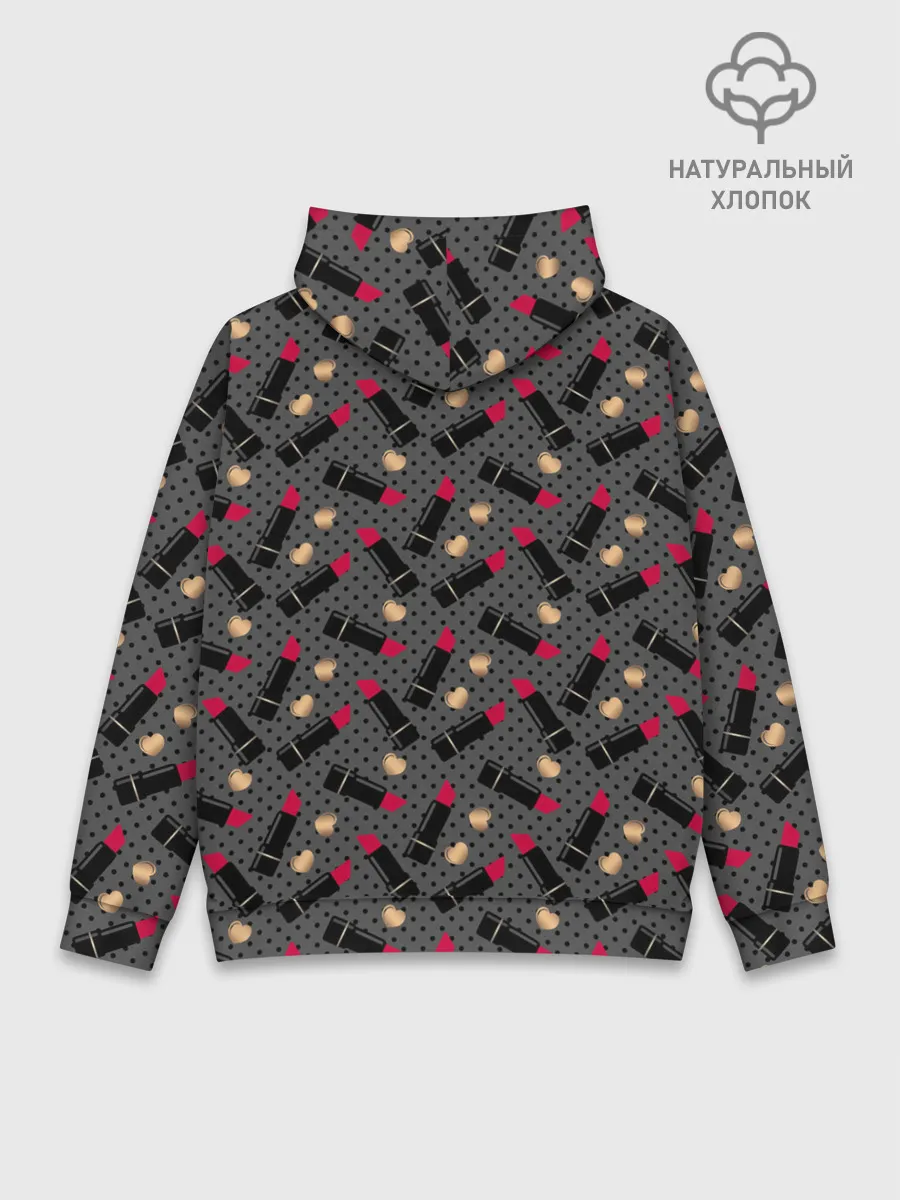 Худи мужской база хлопок / Красная Губная помада