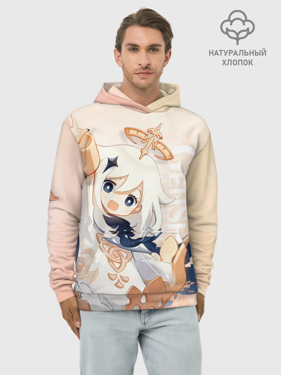 Худи мужской база хлопок / Genshin Impact, Паймон