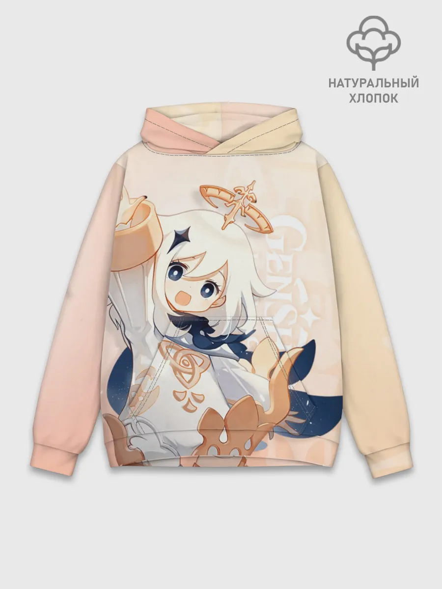 Худи мужской база хлопок / Genshin Impact, Паймон