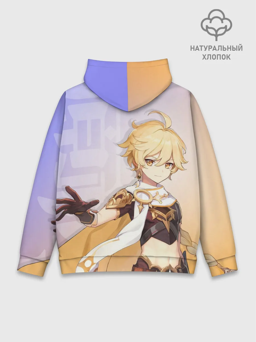 Худи мужской база хлопок / Genshin Impact, Путешественник