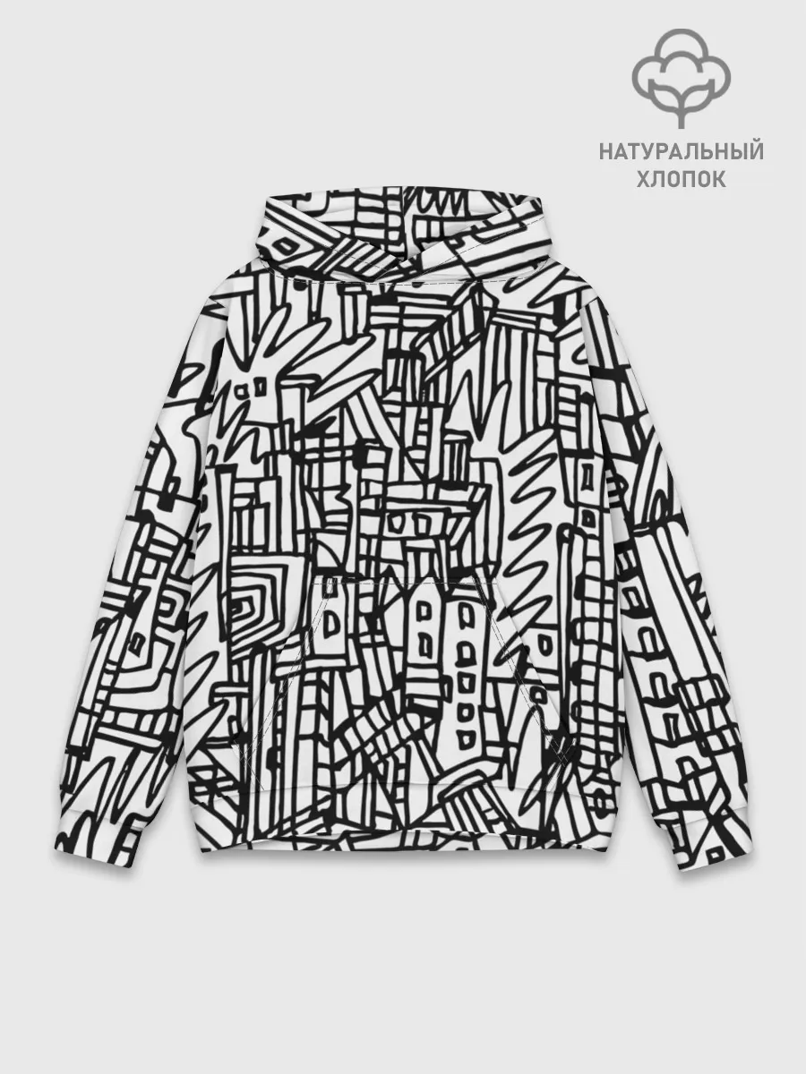 Худи мужской база хлопок / Городской скетч