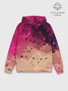 Худи мужской база хлопок / Бежево-малиновый абстрактный