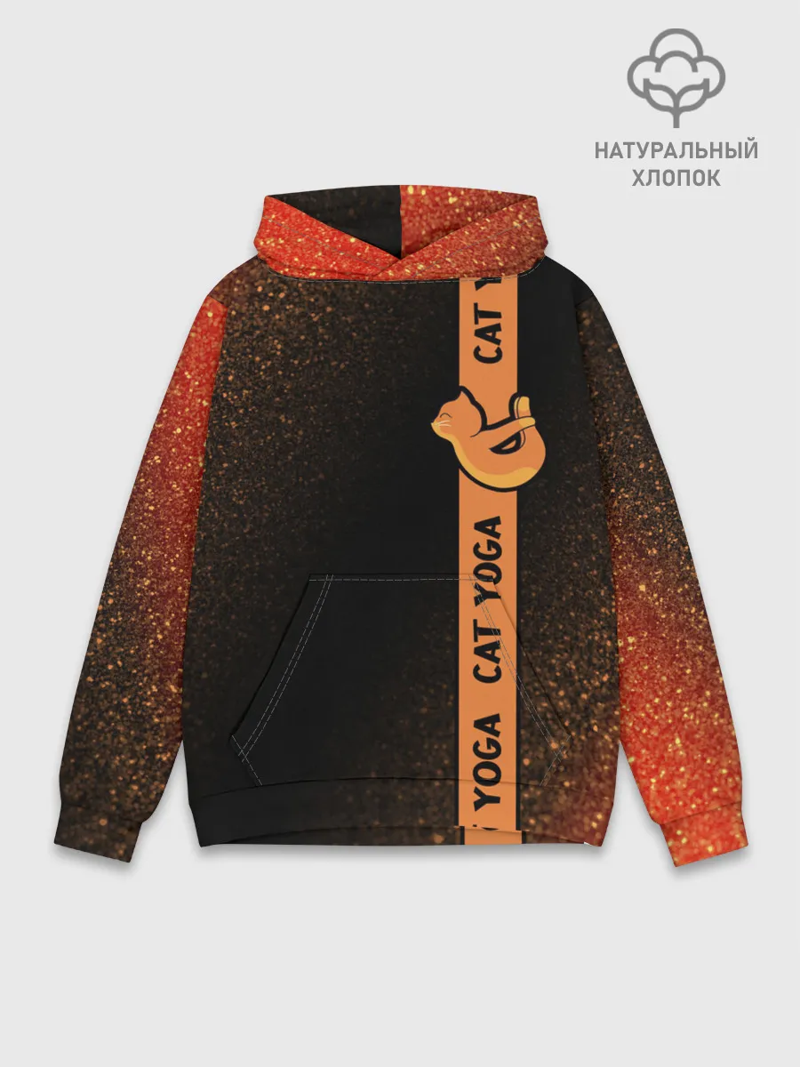 Худи мужской база хлопок / Йога Кошка - Шум
