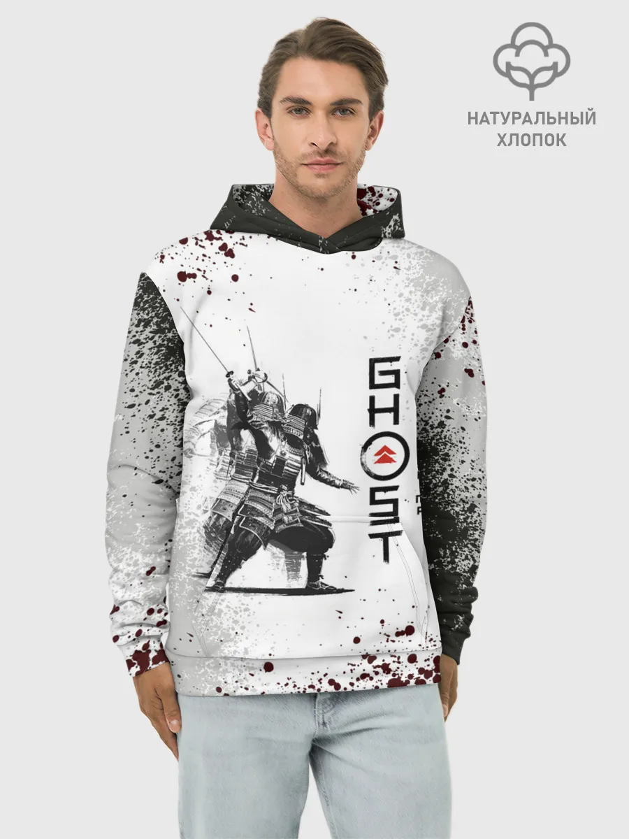 Худи мужской база хлопок / Ghost of Tsushim | Призрак Цусима
