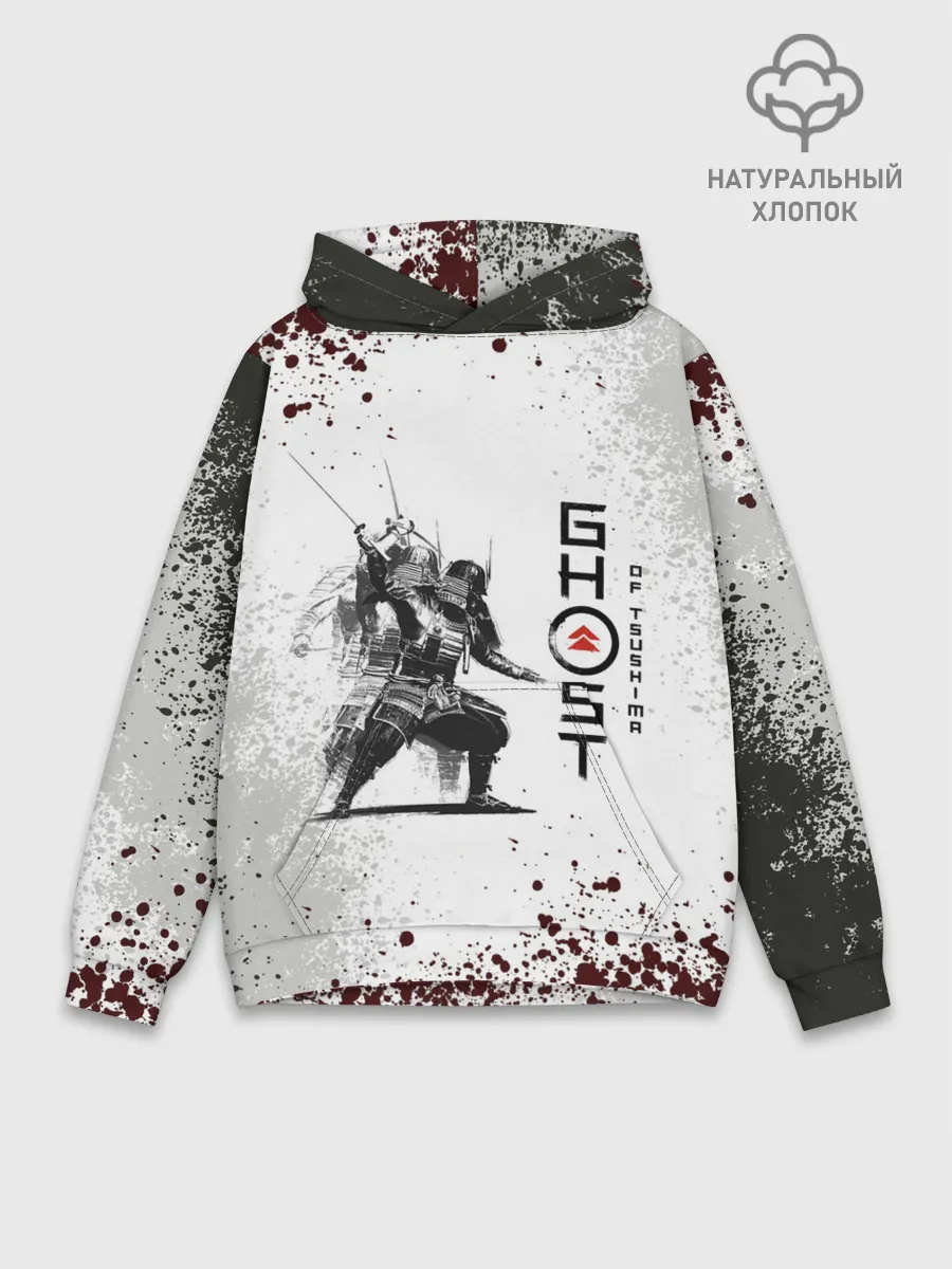 Худи мужской база хлопок / Ghost of Tsushim | Призрак Цусима