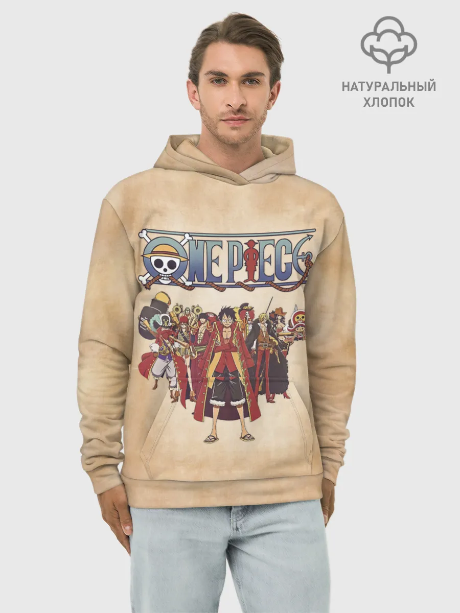 Худи мужской база хлопок / Персонажи One Piece. Большой куш