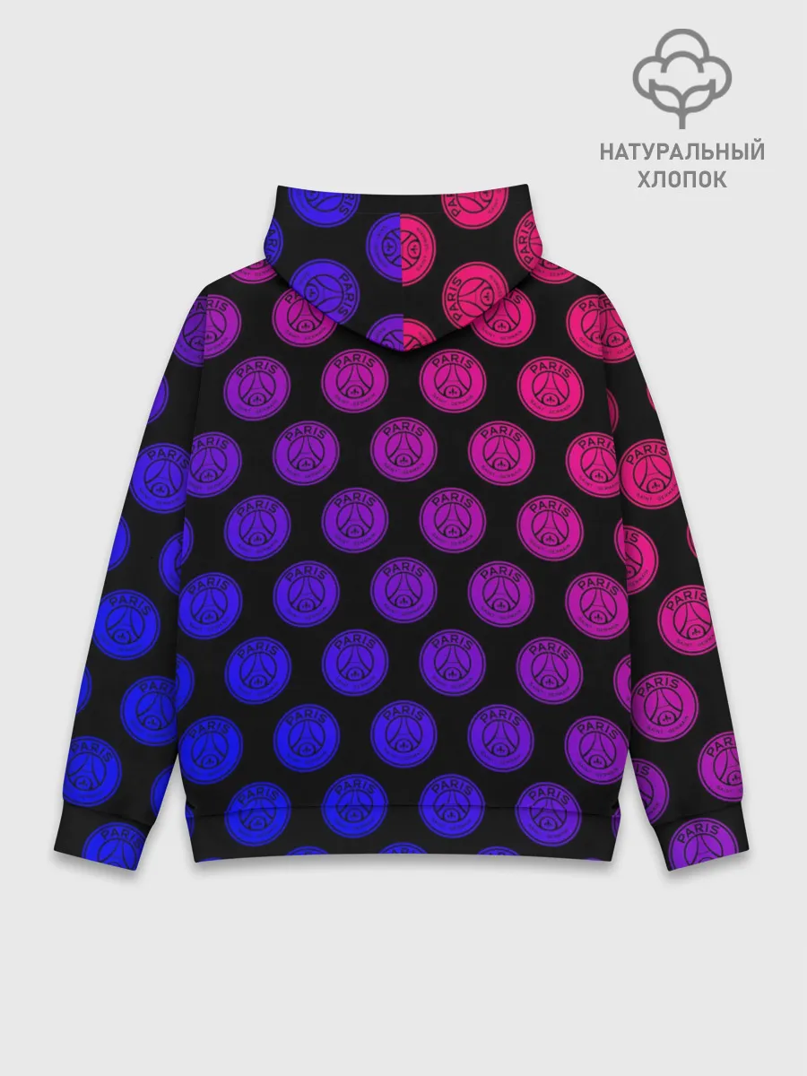 Худи мужской база хлопок / ПСЖ Неон