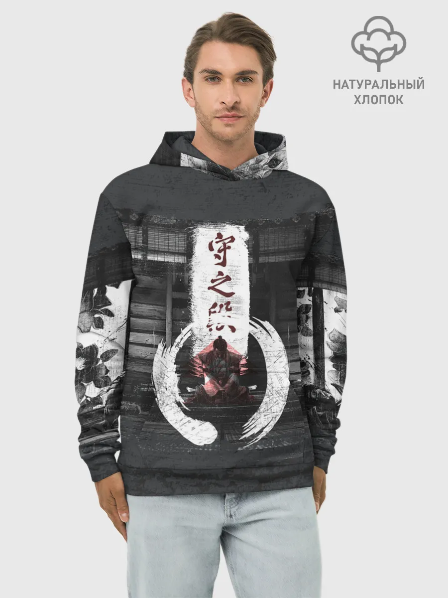 Худи мужской база хлопок / Самурай | Призрак Цусимы