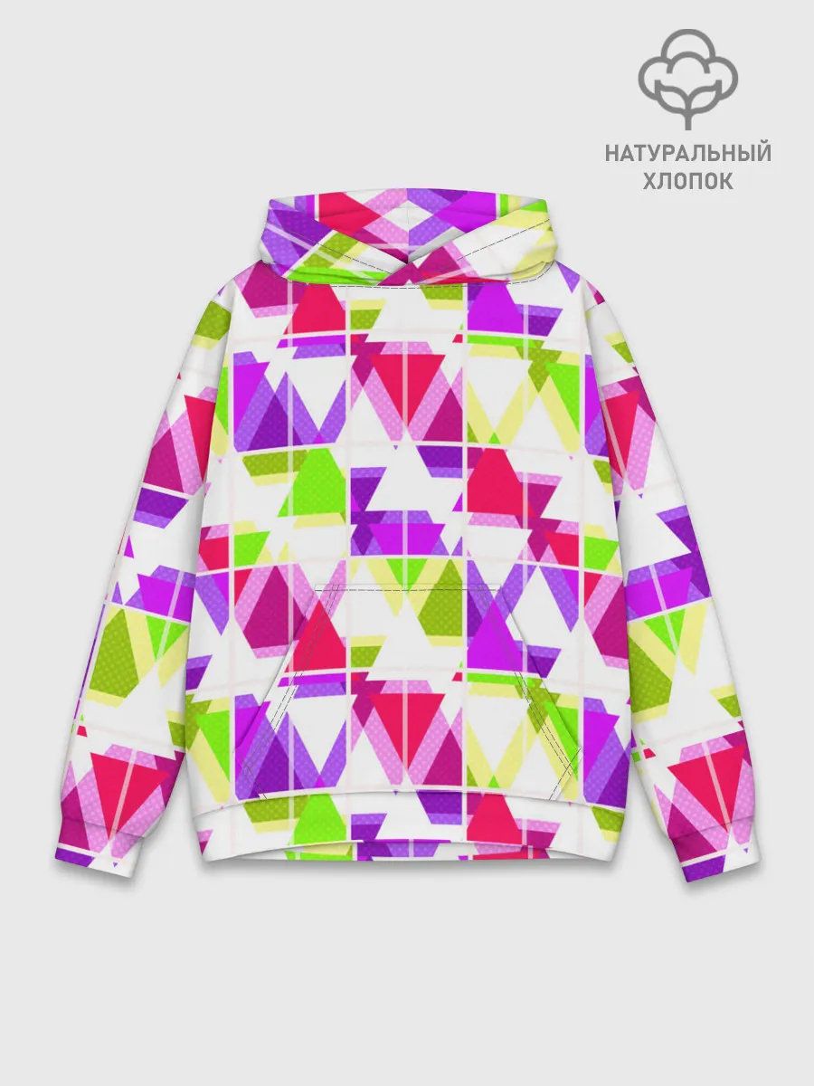 Худи мужской база хлопок / Абстрактный яркий узор