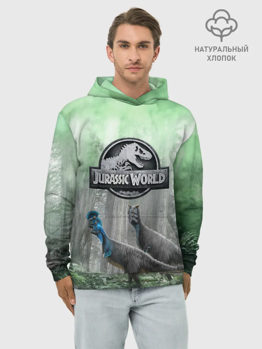 Худи мужской база хлопок / Jurassic World | Мир Юрского периода
