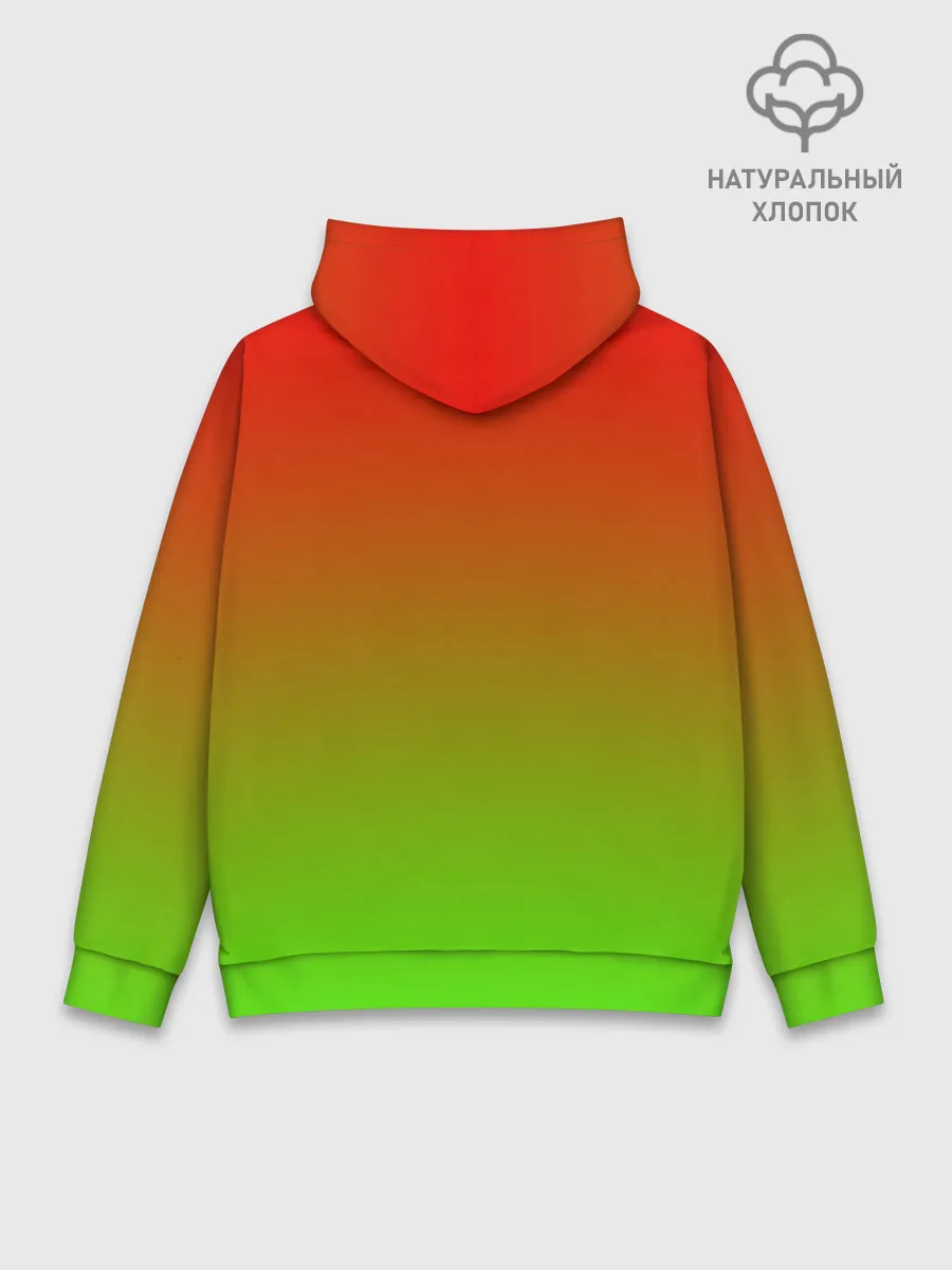 Худи мужской база хлопок / Градиент Яблоко