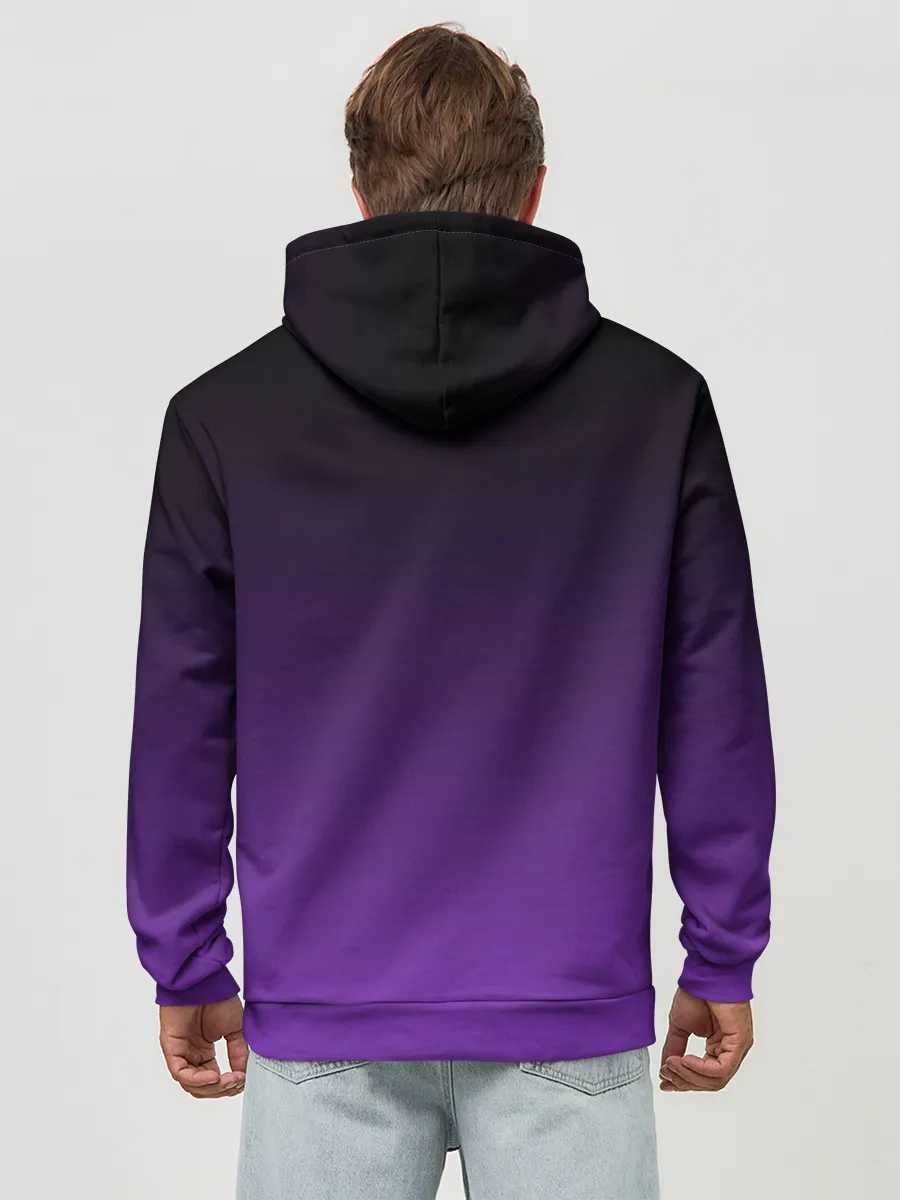 Худи мужской база хлопок / Ночной градиент | Фиолетовый